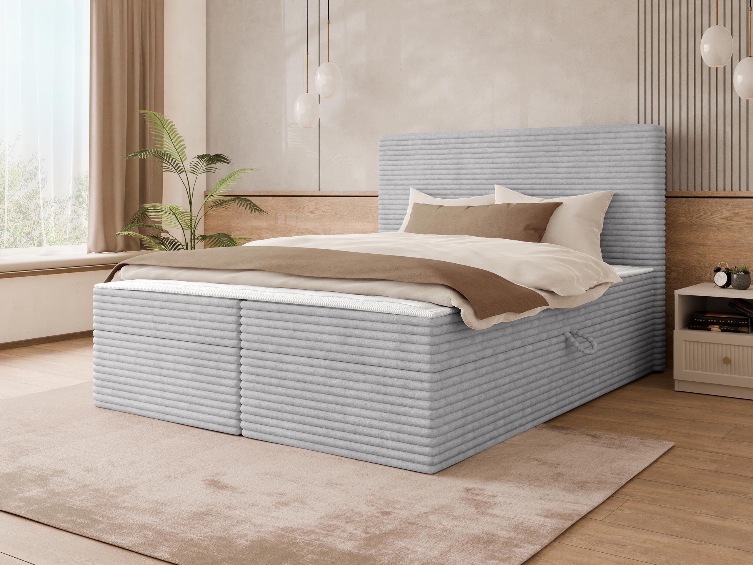 BOXBETT Wokio - H3 Textil MIRJAN24 Möbel > Betten > Boxspringbetten Grau