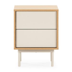 wohnli-moebel-suche-800001378692-1 NACHTTISCH Cuzco 2 schubladen Eichenfarbe/grau Holzwerkstoff VS Venta-stock Möbel > Kommoden & Schubladenschränke > Nachttische Grau