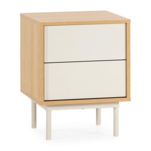 wohnli-moebel-suche-800001378692 Wohnli Möbelsuche - NACHTTISCH Cuzco 2 schubladen Eichenfarbe/grau