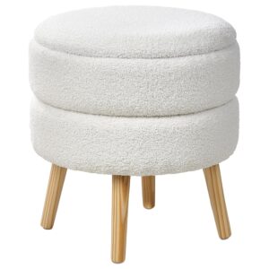 wohnli-moebel-suche-800001380621-1 HOCKER Weiß Okaton Textil Beliani Möbel > Sessel > Hocker Weiß