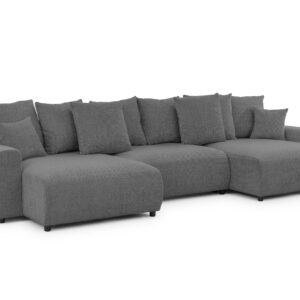 wohnli-moebel-suche-800001381647 Wohnli Möbelsuche - WOHNLANDSCHAFT Calma mit Schlaffunktion und Bettkasten im Bumpy-Design aus weichem Grau Chenille-Stoff