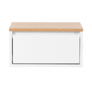 wohnli-moebel-suche-800001387156-1 NACHTTISCHE schwebende – Set aus 2 schewebende Nachttischen Desi Weiß/Eiche Holzwerkstoff VS Venta-stock Möbel > Kommoden & Schubladenschränke > Nachttische Weiß