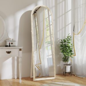 GANZKÖRPERSPIEGEL 160 x 50 cm Standspiegel mit Steinoptik Weiß Kunststoff HOMCOM Spiegel > Standspiegel Weiß