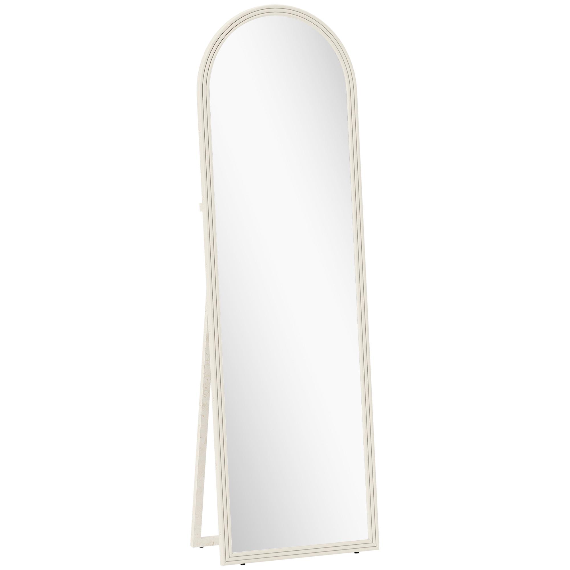 Wohnli Möbelsuche - GANZKÖRPERSPIEGEL 160 x 50 cm Standspiegel mit Steinoptik Weiß