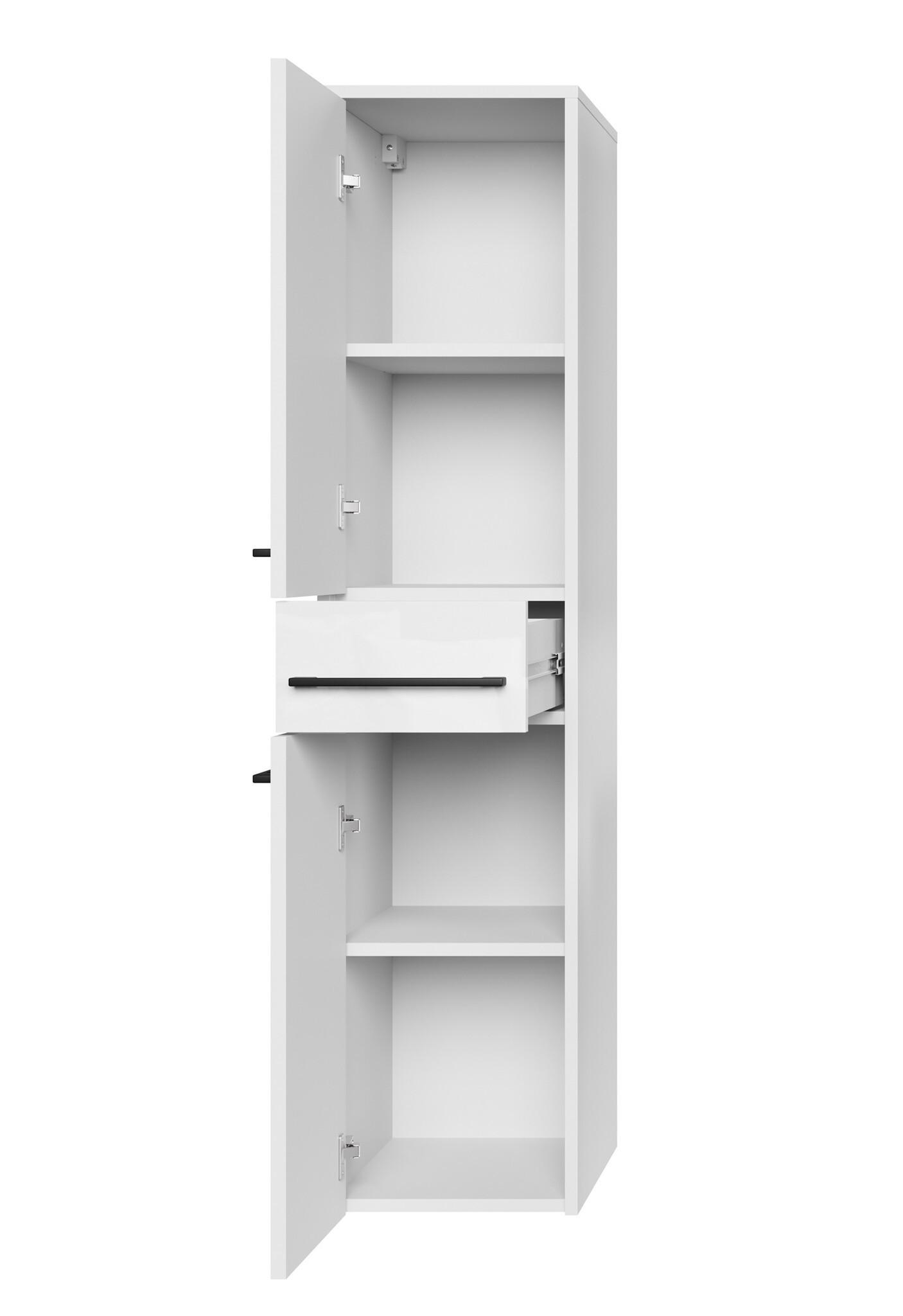 wohnli-moebel-suche-800001389850-1 BADEZIMMERSCHRANK Florence mit 2 Türen Weiß Hochglanz - 30 x 35 x 130 cm Holz Badplaats Möbel > Schränke > Badezimmerschränke Weiß