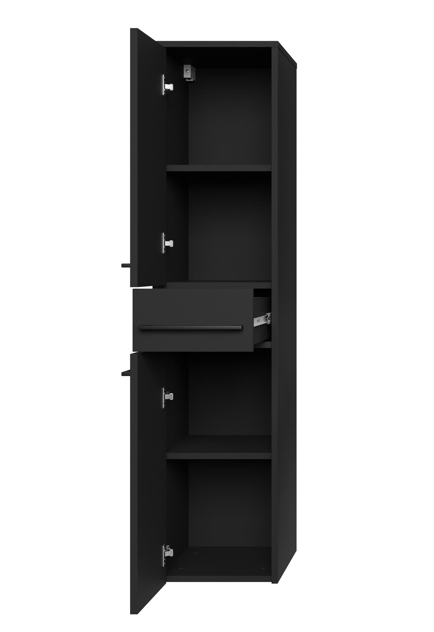 wohnli-moebel-suche-800001389853-1 BADEZIMMERSCHRANK Florence mit 2 Türen Schwarz Matt - 30 x 35 x 130 cm Holz Badplaats Möbel > Schränke > Badezimmerschränke Schwarz