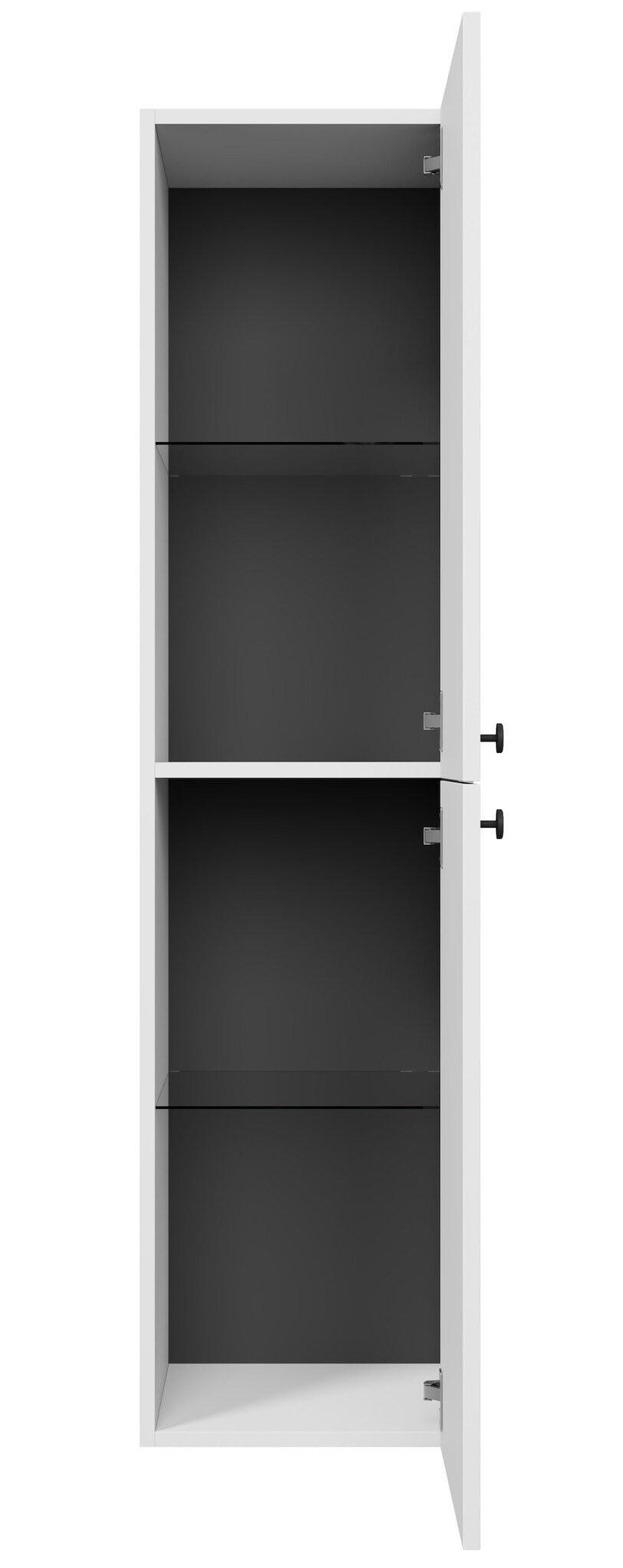 wohnli-moebel-suche-800001389877-1 BADEZIMMERSCHRANK Saros mit 2 Türe Weiß Hochglanz - 35 x 32 x 140 cm Holz Badplaats Möbel > Schränke > Badezimmerschränke Weiß