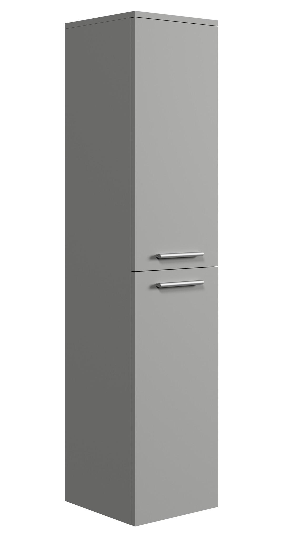 Wohnli Möbelsuche - BADEZIMMERSCHRANK Saturnus mit 2 Türen Grau Matt - 35 x 35 x 130 cm