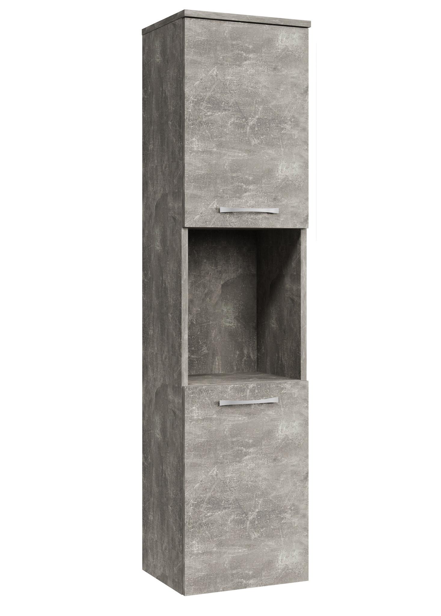 Wohnli Möbelsuche - BADEZIMMERSCHRANK Montreal mit 2 Türen Beton Grau - 30 x 30 x 130 cm