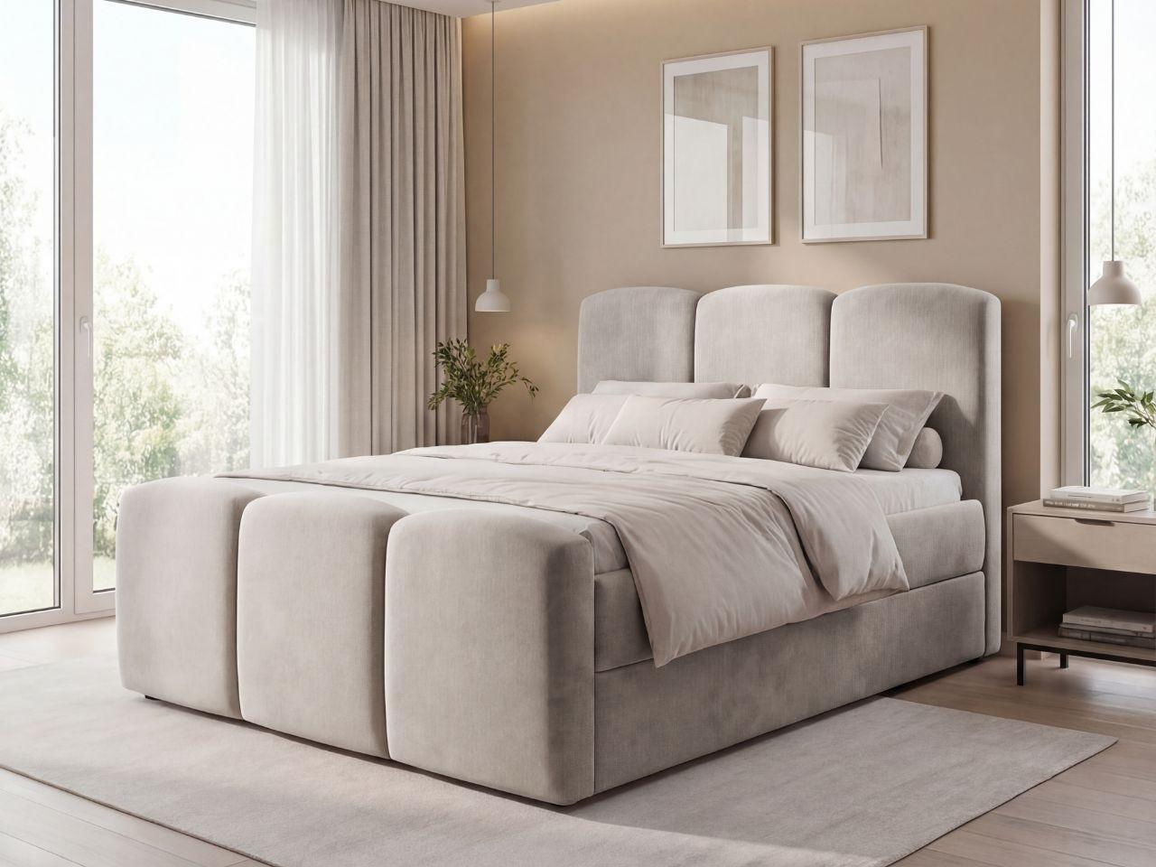 BOXBETT Campi 140x200 Grau Textil Graingold Möbel > Betten > Boxspringbetten Grau