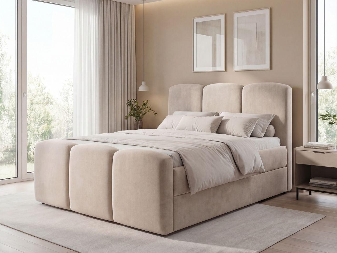 BOXBETT Campi 160x200 Beige Textil Graingold Möbel > Betten > Boxspringbetten Beige