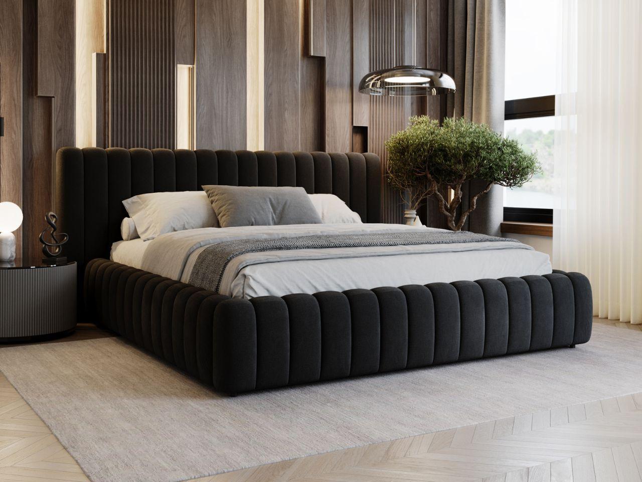 wohnli-moebel-suche-800001392542-1 POLSTERBETT Bliss 160x200 Schwarz Textil Graingold Möbel > Betten > Polsterbetten Schwarz