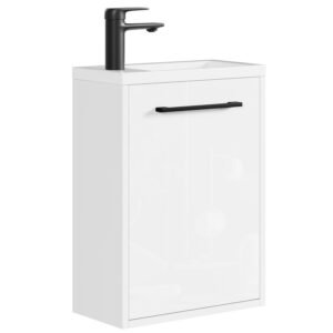 wohnli-moebel-suche-800001394638 Wohnli Möbelsuche - GÄSTE-WC-MÖBELSET Florence 2 Teile Weiß Hochglanz - 40 x 22 x 50 cm