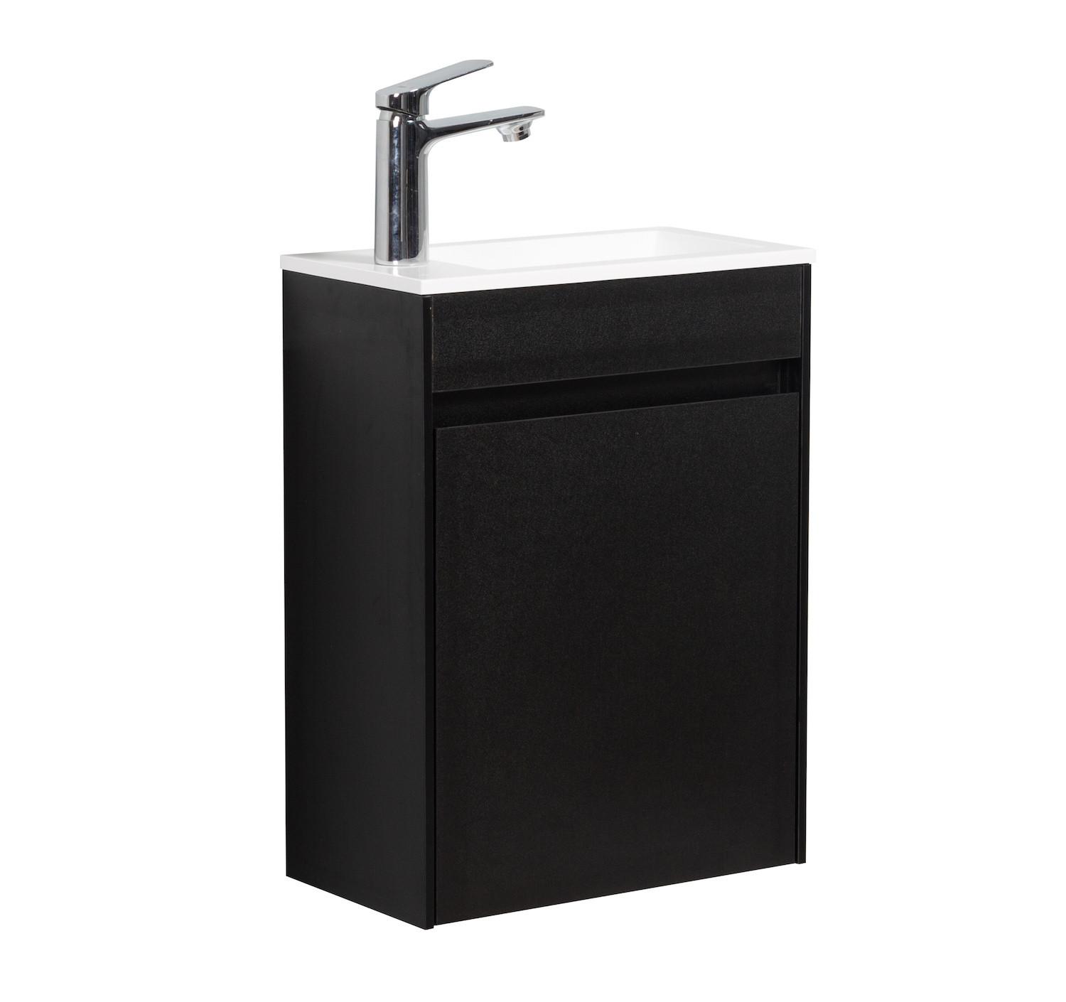 wohnli-moebel-suche-800001394661 Wohnli Möbelsuche - GÄSTE-WC-MÖBELSET Sinta 2 Teile Schwarz Holz - 40 x 22 x 54 cm