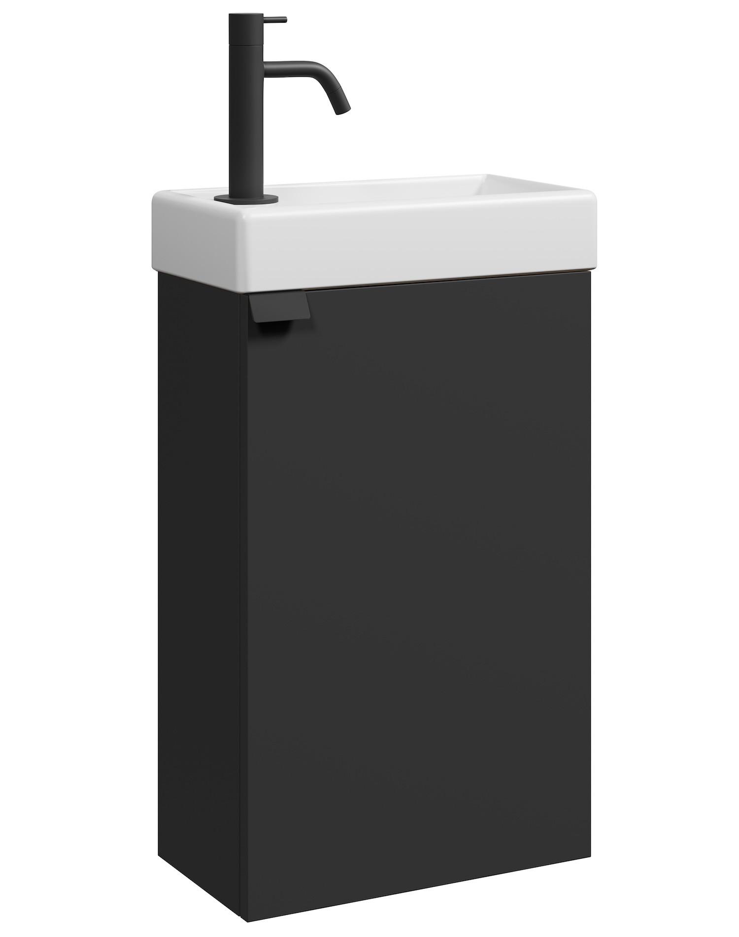 wohnli-moebel-suche-800001394705 Wohnli Möbelsuche - GÄSTE-WC-MÖBELSET Apollo 2 Teile Schwarz Matt - 40 x 22 x 64 cm