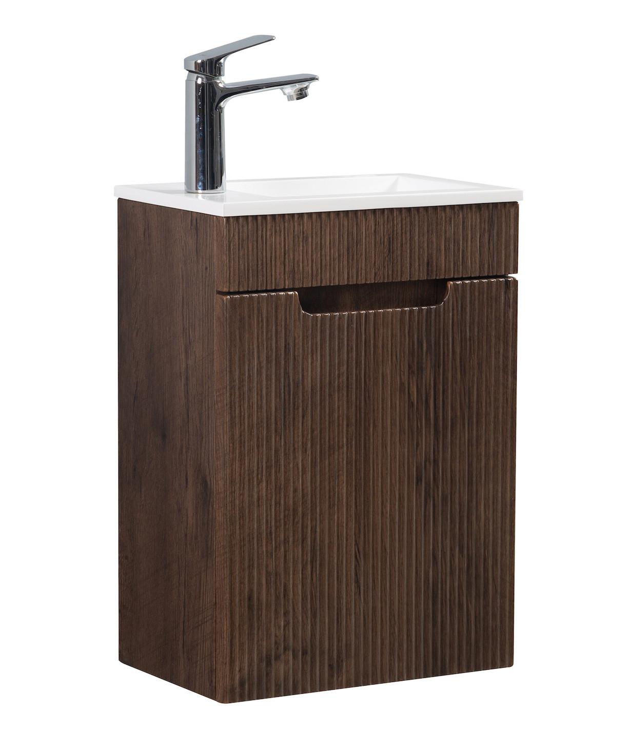 Wohnli Möbelsuche - GÄSTE-WC-MÖBELSET Thermis 2 Teile Walnuss Braun - 40 x 22 x 53 cm