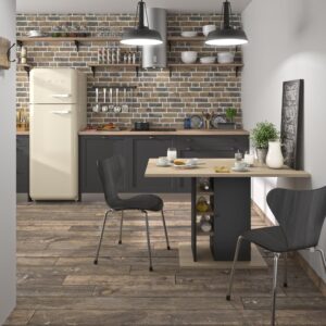RECHTECKIGER Esstisch mit Aufbewahrung Oxford - Französische Herstellung - 80/120/75 cm Holzwerkstoff Calicosy Möbel > Tische > Esstische Schwarz