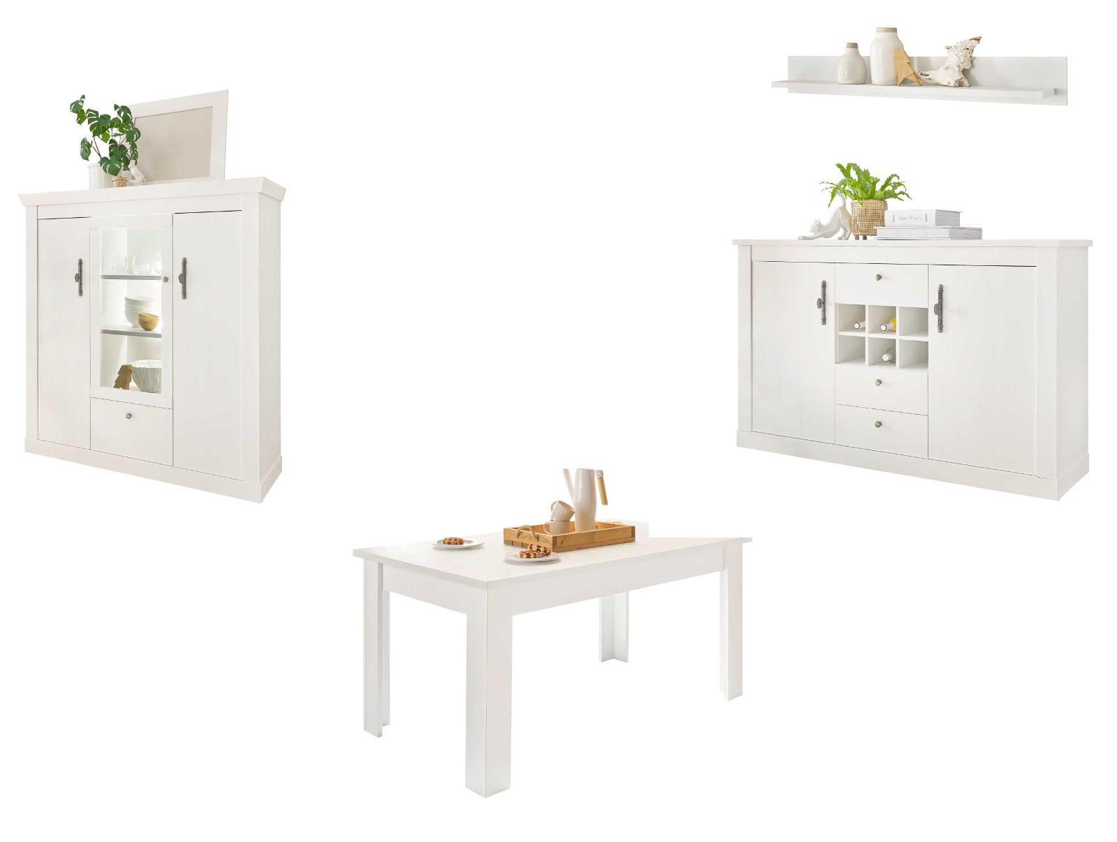 Wohnli Möbelsuche - ESSZIMMER-SET 4-teilig weiß Pinie Landhaus