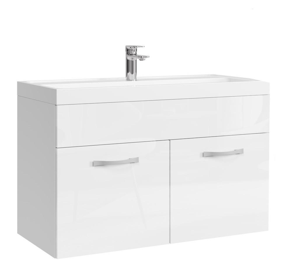 wohnli-moebel-suche-800001399491 Wohnli Möbelsuche - BADMÖBEL-SET Paso 2 Teile Weiß Hochglanz - 80 x 35 x 55 cm