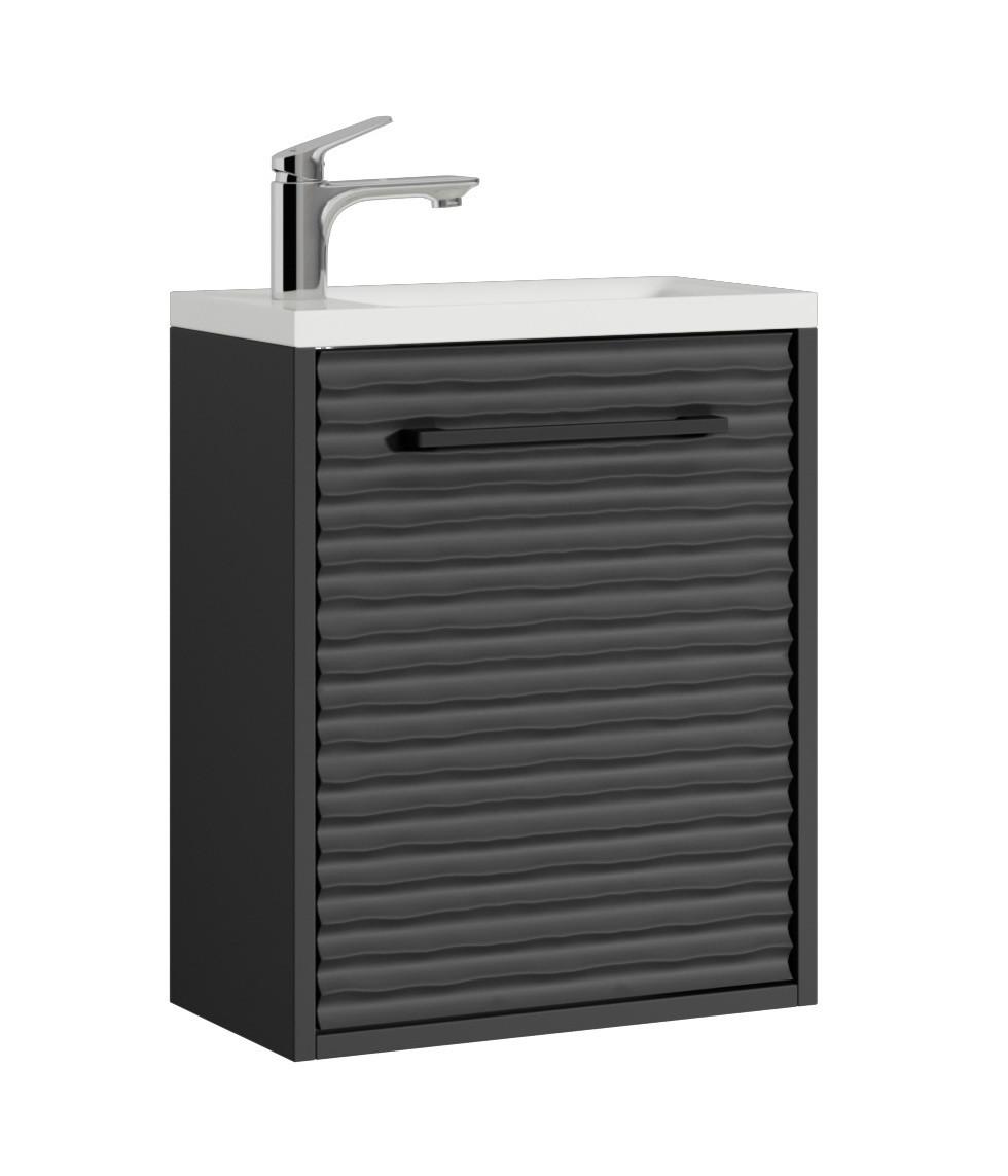 wohnli-moebel-suche-800001399495 Wohnli Möbelsuche - GÄSTE-WC-MÖBELSET Etna 2 Teile Schwarz Matt - 40 x 22 x 52 cm