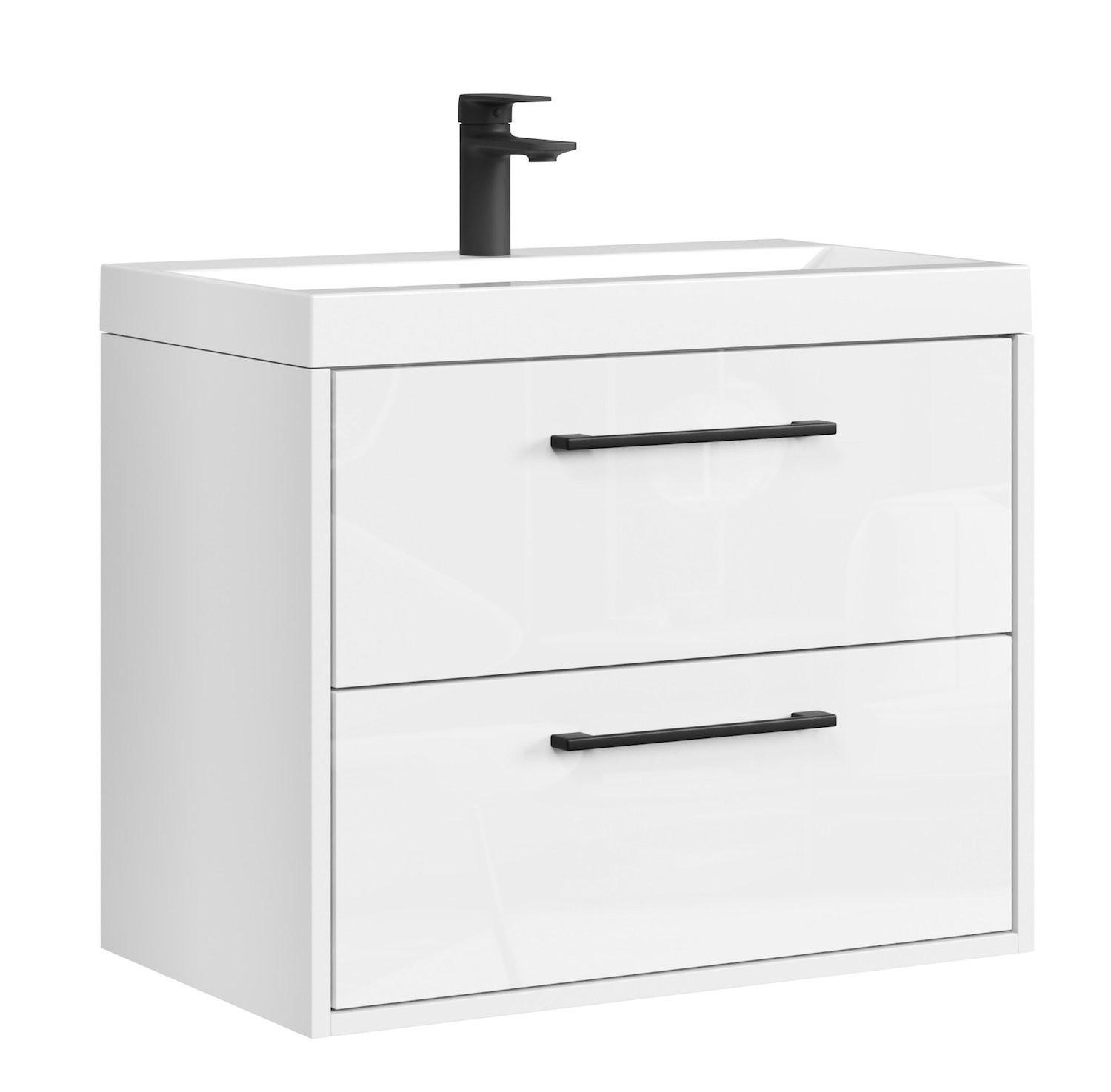 wohnli-moebel-suche-800001399502 Wohnli Möbelsuche - BADMÖBEL-SET Florence 2 Teile Weiß Hochglanz - 60 x 35 x 51 cm