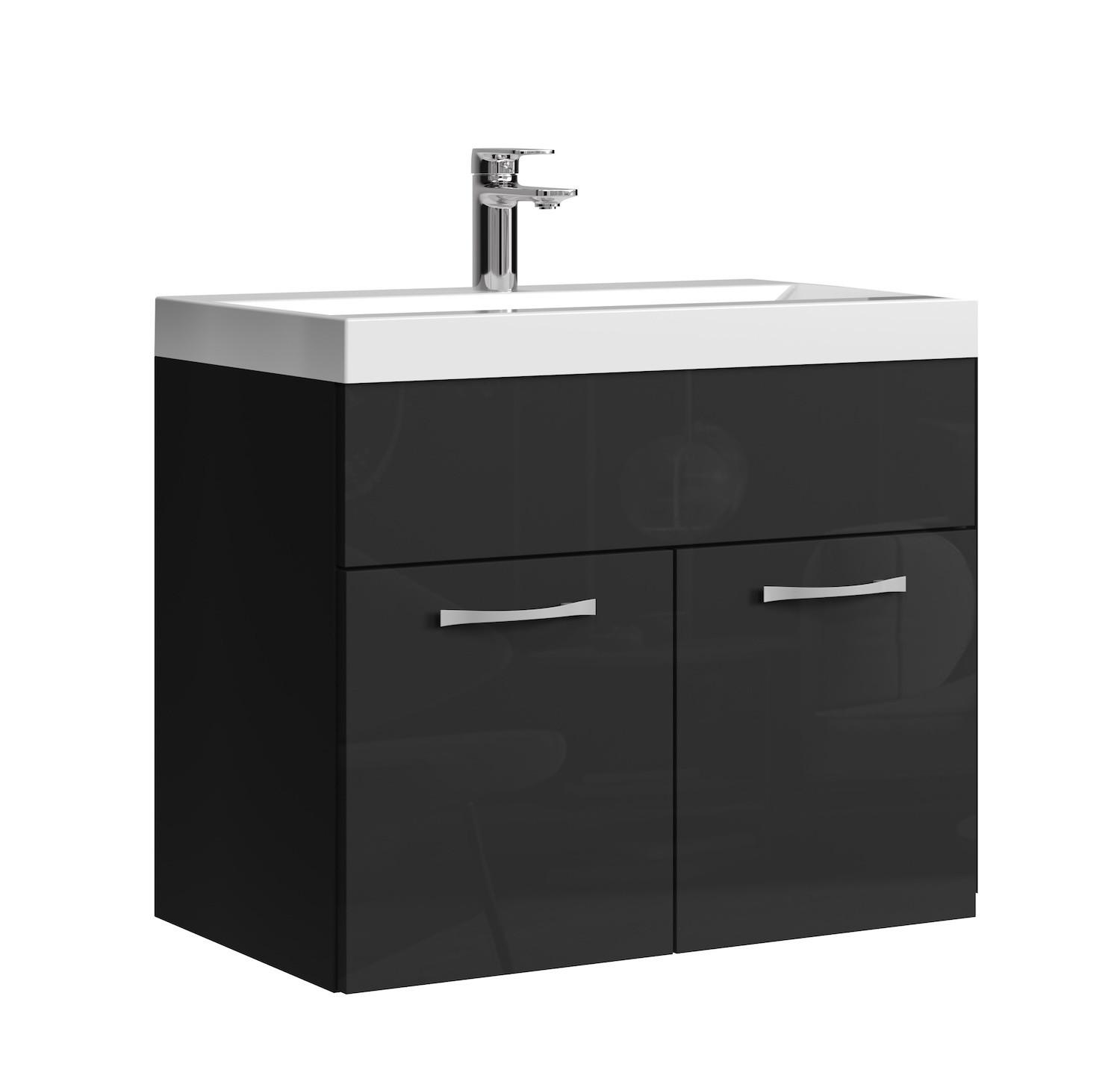 wohnli-moebel-suche-800001399524 Wohnli Möbelsuche - BADMÖBEL-SET Montreal 2 Teile Schwarz Hochglanz - 60 x 35 x 51 cm