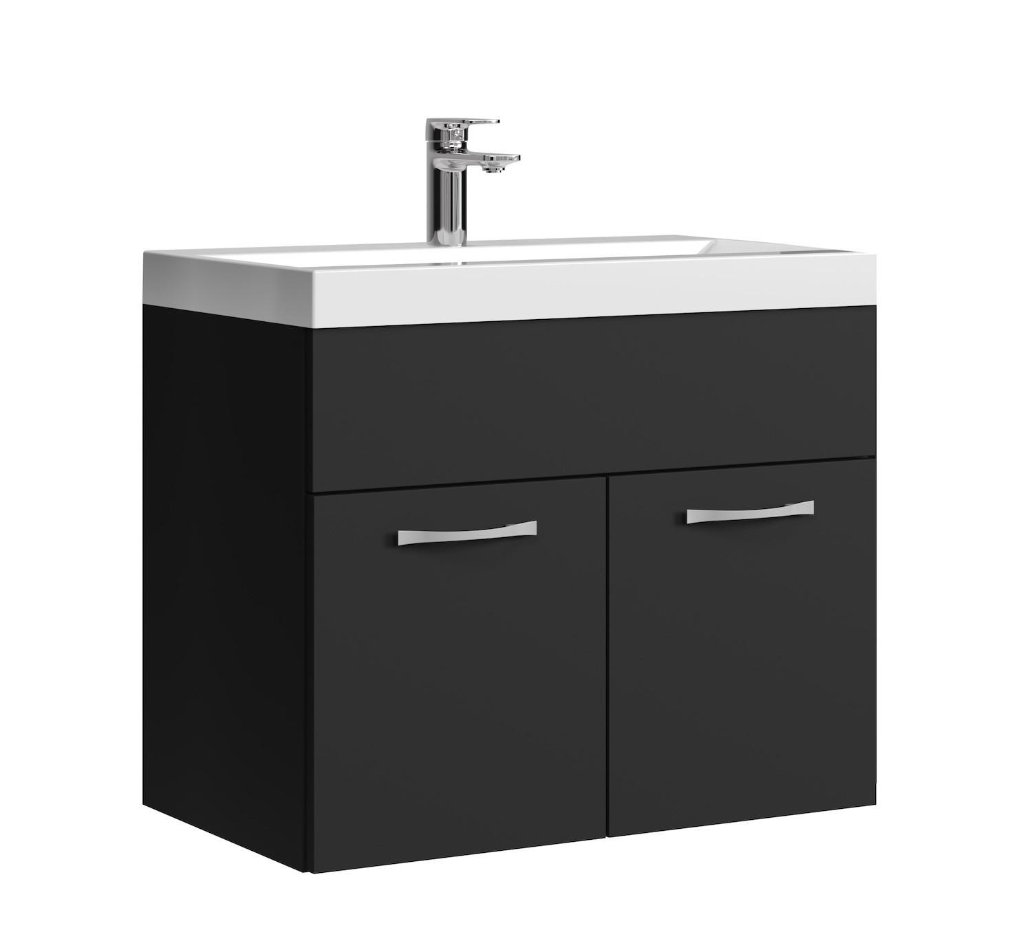 wohnli-moebel-suche-800001399536 Wohnli Möbelsuche - BADMÖBEL-SET Montreal 2 Teile Schwarz Matt - 60 x 35 x 51 cm