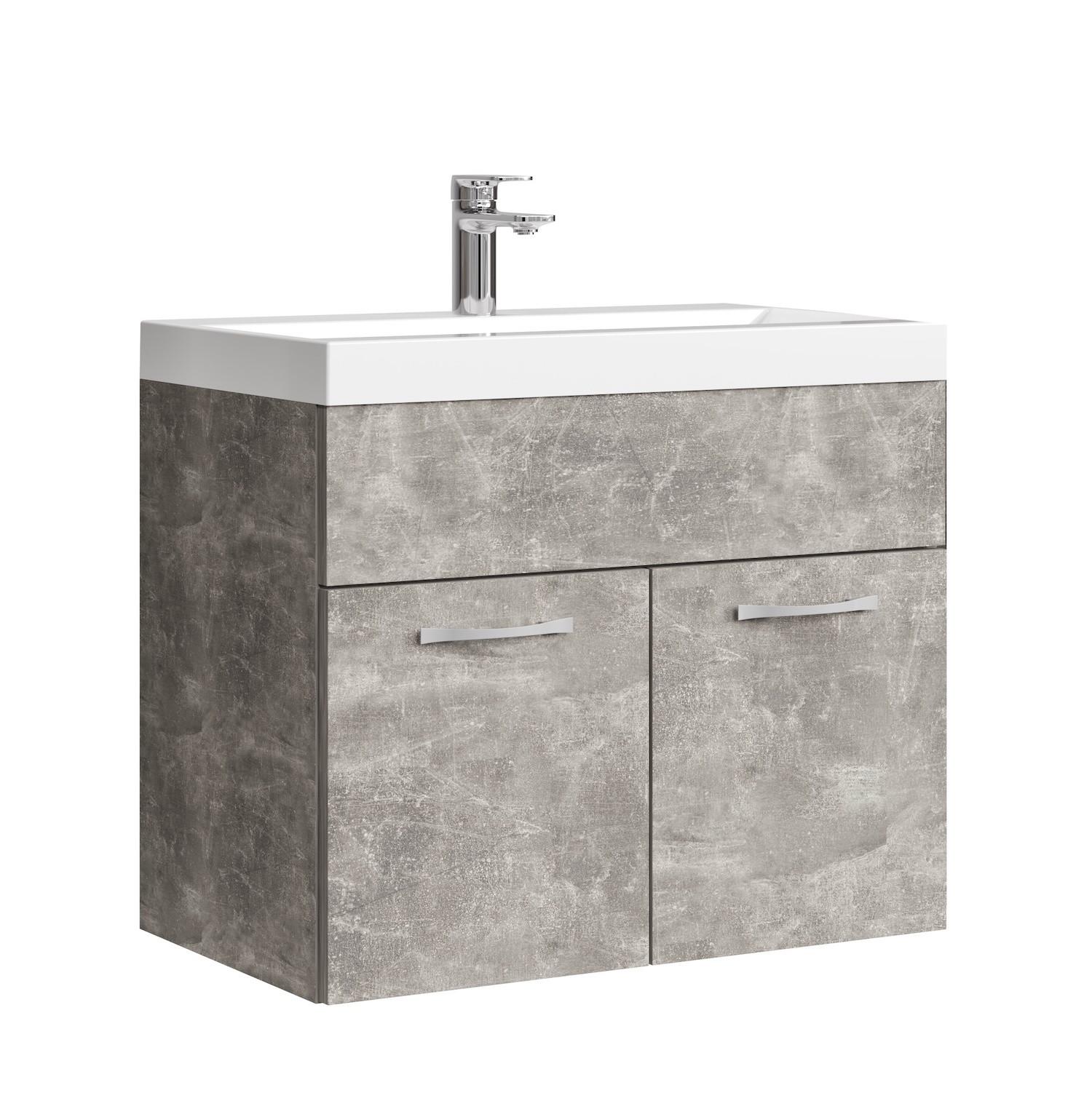 wohnli-moebel-suche-800001399539 Wohnli Möbelsuche - BADMÖBEL-SET Montreal 2 Teile Beton Grau - 60 x 35 x 51 cm