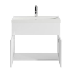 wohnli-moebel-suche-800001399540-1 BADMÖBEL-SET Montreal 2 Teile Weiß Hochglanz - 60 x 35 x 51 cm Holz Badplaats Möbel > Schränke > Badezimmerschränke > Waschtische Weiß