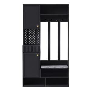 wohnli-moebel-suche-800001402770 Wohnli Möbelsuche - GARDEROBEN-SET 100 cm in Schwarz 6-in-1 Flurgarderobe