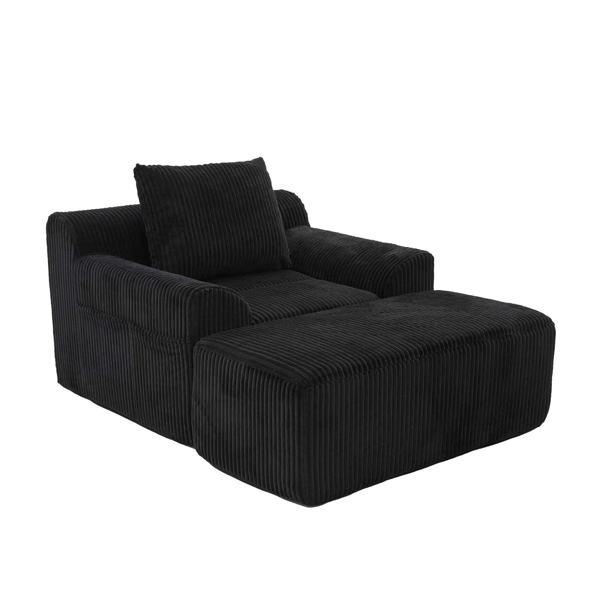 wohnli-moebel-suche-800001402782 Wohnli Möbelsuche - SESSEL mit Hocker in Cord Übergroßer Relaxsessel