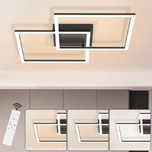 wohnli-moebel-suche-800001403240-1 LED-DECKENLEUCHTE Rabenfluch 54.0/7.5/54.0 cm Deckenlampe Metall ZMH Lampen & Leuchten > LED-Leuchten > LED-Deckenleuchten Schwarz