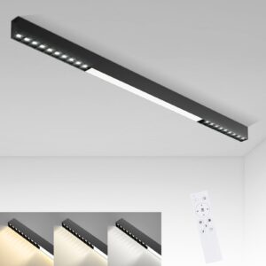 LED-DECKENLEUCHTE Vogtwall 5.2/3.3/106.5 cm Deckenlampe Kunststoff ZMH Lampen & Leuchten > LED-Leuchten > LED-Deckenleuchten Schwarz