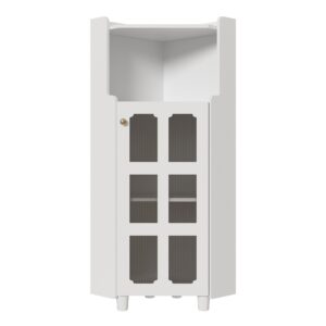 wohnli-moebel-suche-800001405059 Wohnli Möbelsuche - ECKSCHRANK in Weiß lackiert mit App-gesteuerter LED & Glasvitrine