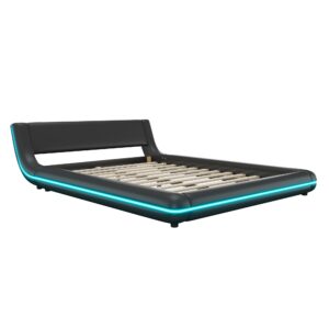 wohnli-moebel-suche-800001405069 Wohnli Möbelsuche - POLSTERBETT 140x200cm in Schwarz mit App-gesteuertem LED-Licht