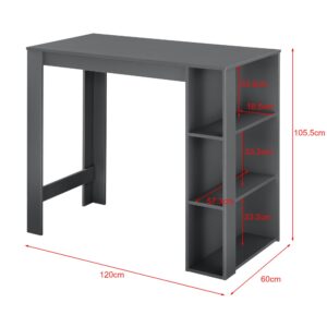 BARTISCH Danderyd Holzwerkstoff [en.casa] Möbel > Tische > Bartische Grau