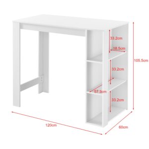 BARTISCH Danderyd Holzwerkstoff [en.casa] Möbel > Tische > Bartische Weiß