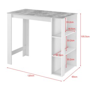 BARTISCH Danderyd Holzwerkstoff [en.casa] Möbel > Tische > Bartische Weiß