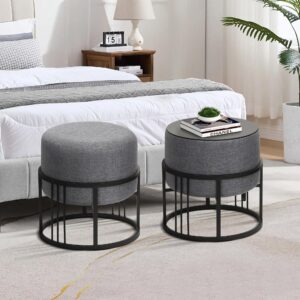 HOCKER-SET 2-TLG. Tas Textil [en.casa] Möbel > Sessel > Hocker Grau