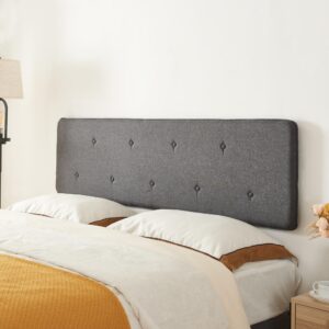 KOPFTEIL Tokke Holzwerkstoff, Textil [en.casa] Möbel > Betten Grau
