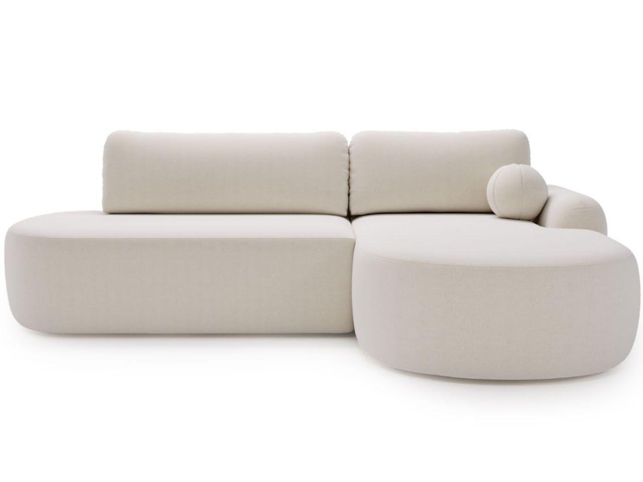 Wohnli Möbelsuche - ECKSOFA Aurio O Bouclé-Stoff Weiß Rechts