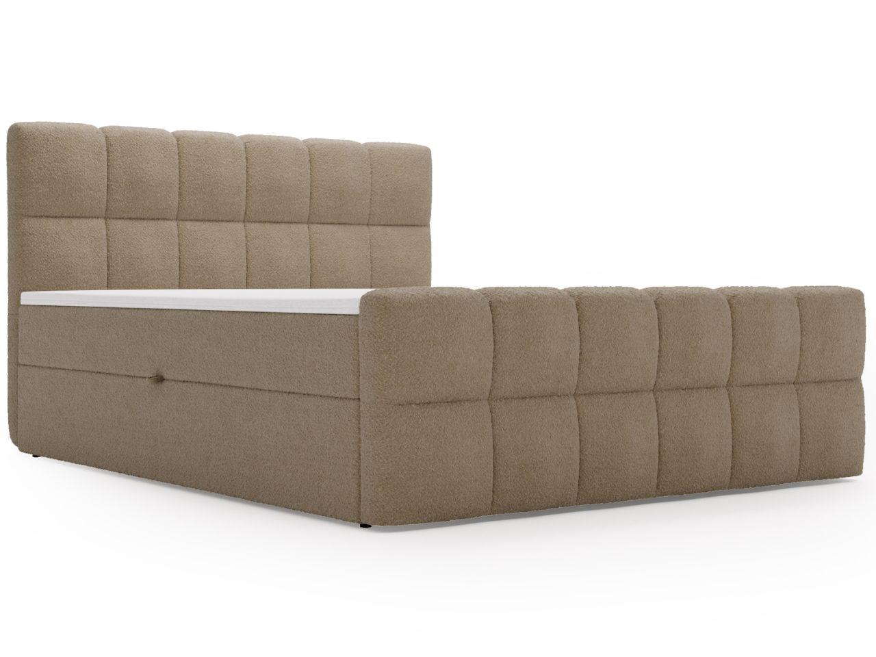 Wohnli Möbelsuche - BOXBETT Alicante 200x200 Bouclé-Stoff Braun