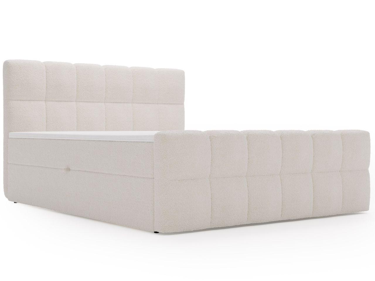 Wohnli Möbelsuche - BOXBETT Alicante 180x200 Bouclé-Stoff Creme