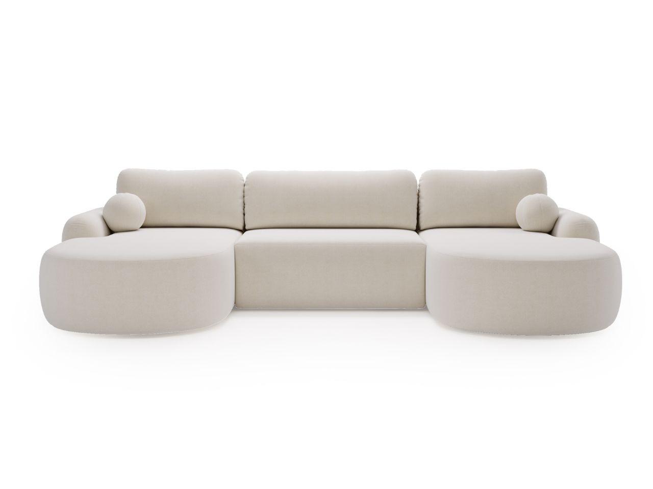 Wohnli Möbelsuche - ECKSOFA Aurio U Bouclé-Stoff Weiß