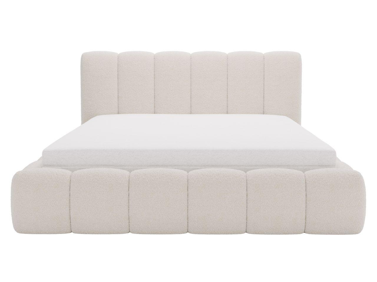 wohnli-moebel-suche-800001411181-1 POLSTERBETT Cloud 180x200 Bouclé-Stoff Beige Textil Graingold Möbel > Betten > Polsterbetten Beige