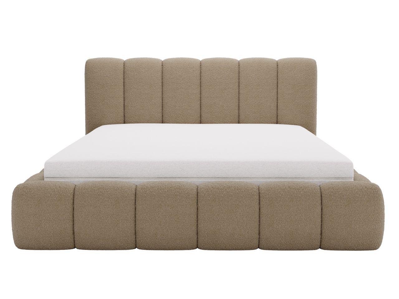 wohnli-moebel-suche-800001411201-1 POLSTERBETT Cloud 200x200 Bouclé-Stoff Braun Textil Graingold Möbel > Betten > Polsterbetten Braun