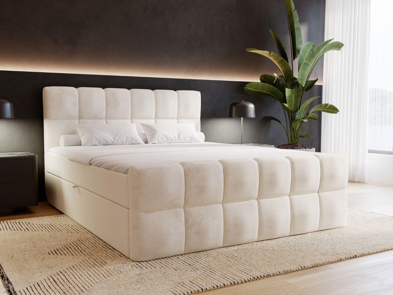 BOXBETT Alicante 140x200 Beige Textil Graingold Möbel > Betten > Boxspringbetten Beige