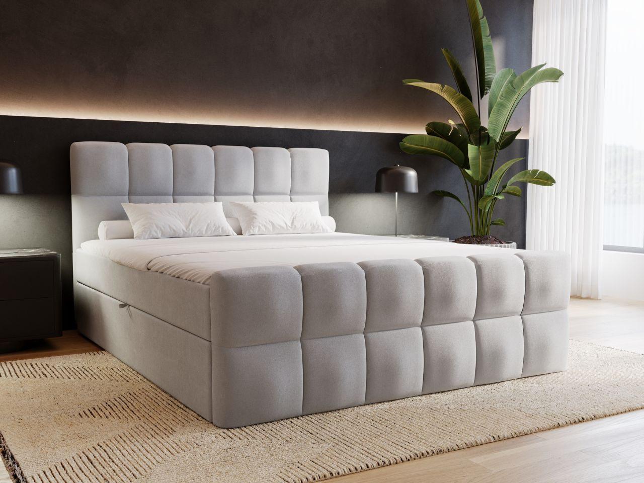 wohnli-moebel-suche-800001411287-1 BOXBETT Alicante 140x200 Grau Textil Graingold Möbel > Betten > Boxspringbetten Grau