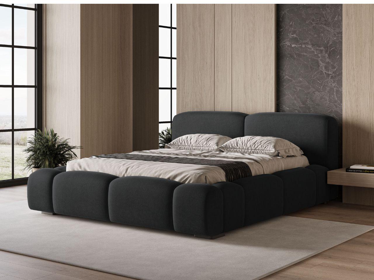 wohnli-moebel-suche-800001411333-1 POLSTERBETT Aubi 140x200 Schwarz Textil Graingold Möbel > Betten > Polsterbetten Schwarz