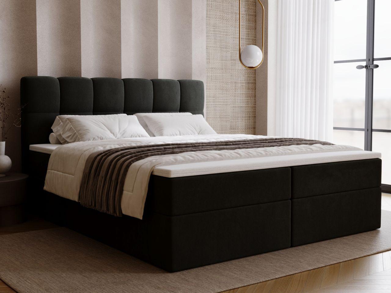 wohnli-moebel-suche-800001411465-1 BOXBETT Maison 140x200 Dunkelgrau Textil Graingold Möbel > Betten > Boxspringbetten Grau